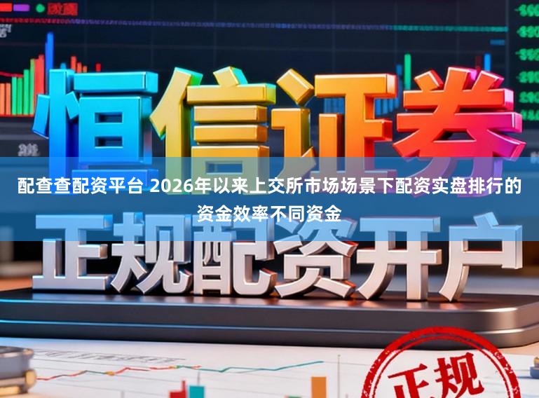 配查查配资平台 2026年以来上交所市场场景下配资实盘排行的资金效率不同资金